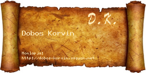 Dobos Korvin névjegykártya